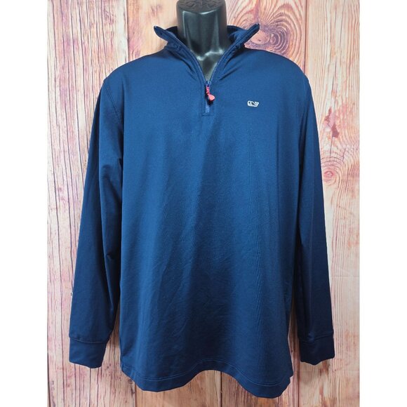Vineyard Vines Mens Performance 1/4 Zip Pullover Small Blue - Picture 1 of 7